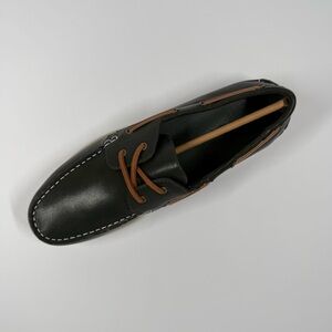 Club Room Men's Elliot Boat Shoes Dark Green Size 9.5US Faux Leather Lace Up NWB
